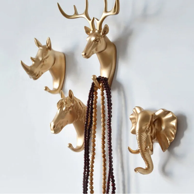 Wandbehang Haken Vintage Hirschkopf Tier zum Aufhängen von Kleidung Hut Schal Schlüssel Hirsch Hörner Kleiderbügel Rack Wand dekoration