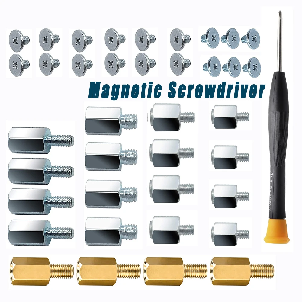 40-teiliges PCIe NVMe M.2 SSD-Befestigungsschrauben-Set mit Magnetschraubendreher für Asus, Gigabyte, ASRock, Msi, Motherboards Image