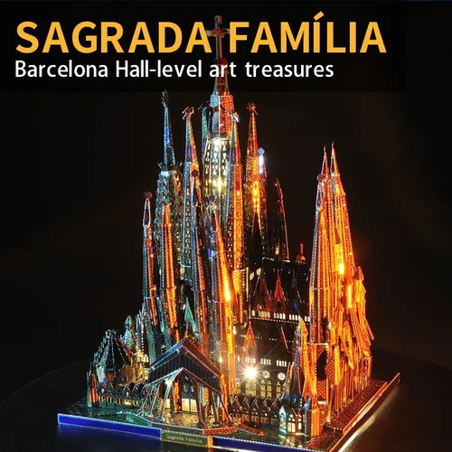 Mikro welt 3D Metall Puzzle Sagrada Familia Gebäude Modell Kits DIY 3D Laser geschnitten Puzzle