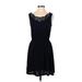 Joe Fresh Casual Dress - Party Scoop Neck Sleeveless: Blue Solid Dresses - Women's Size Medium