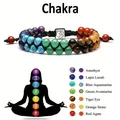 Top Plaza 7 Chakra Behandlung Kristall Armband Yoga Stein verstellbare Perlen Armband Meditation