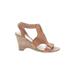 Franco Sarto Wedges: Tan Solid Shoes - Women's Size 10 - Open Toe