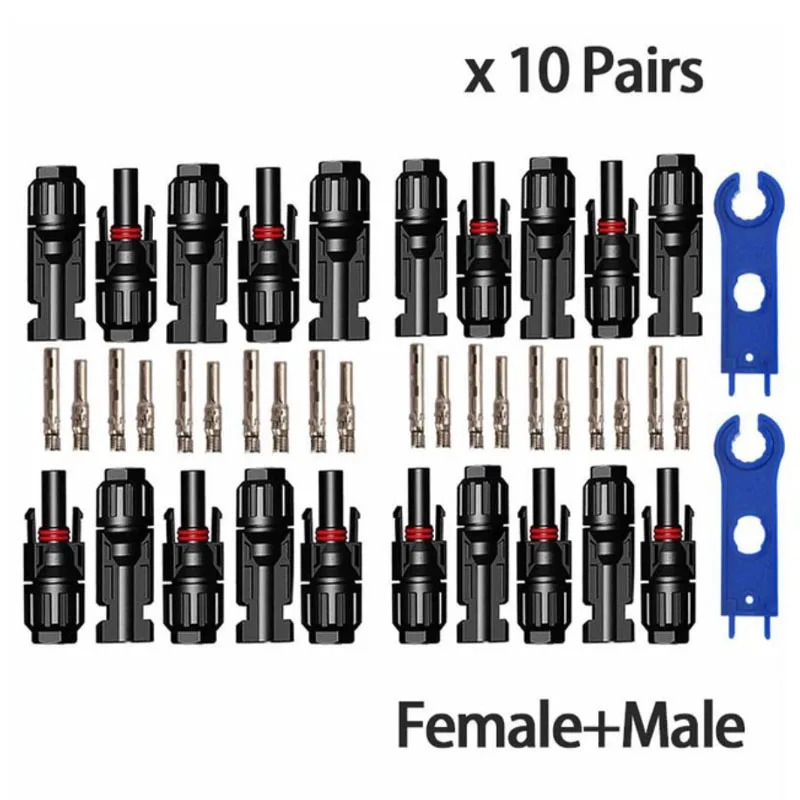 10 Paar männliche und weibliche Solarpanel-Stecker, verwendet für Solarkabel, geeignete Kabelquerschnitte 2,5 mm2 ~ 6,0 mm2 Image