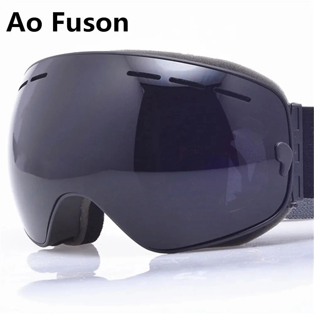 Ski Snowboard Brille Einzigen Schicht Anti-fog UV400 Große Sphärische Gläser Männer Frauen Skifahren Schneemobil Maske Schnee Brille Image