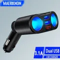 Caricabatteria da auto USB 3.1A Adattatore di ricarica per telefono da auto a ricarica rapida doppio USB per iPhone Xiaomi Samsung Huawei Caricatore con display a LED in auto