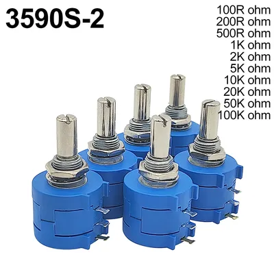 3590S Multiturn-Potentiometer 500 1K 2K 5K 10K 20K 50K 100K Ohm Potentiometer Einstellbarer Image