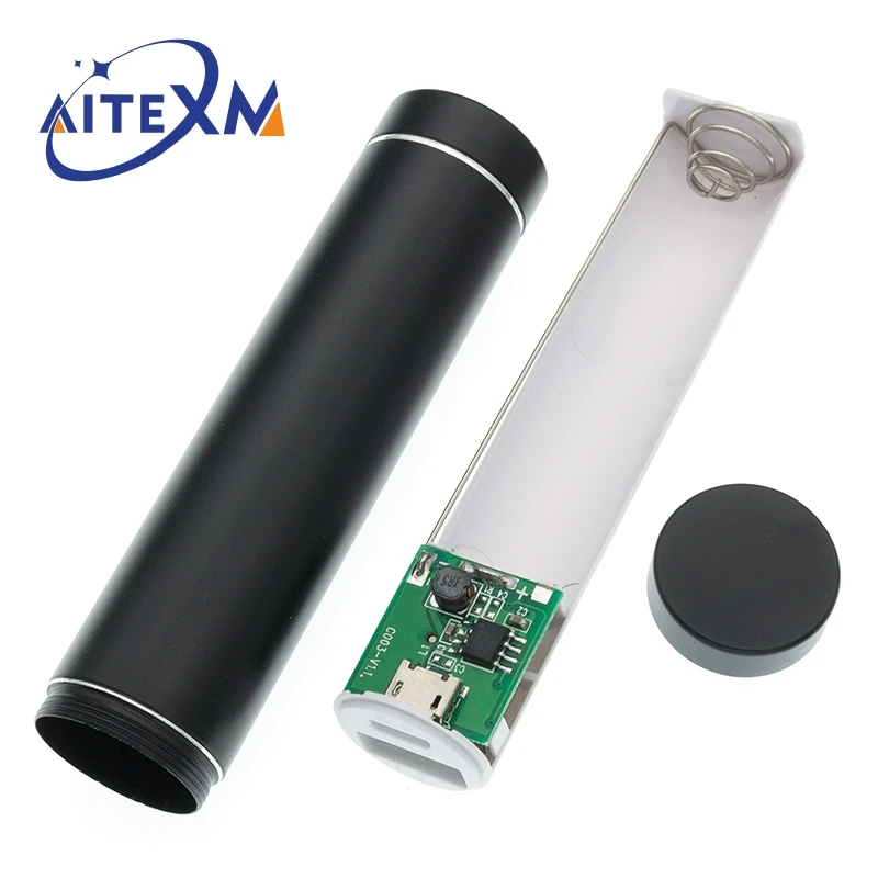 Metall Power Bank DIY Kit Lagerung Fall Box Kostenloser schweißen Anzug 1X 18650 Batterie 5V 1A USB Externe ladegerät smart telefon Image