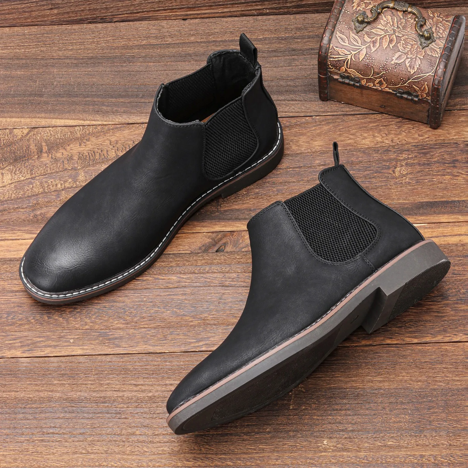 40-46 Herrenstiefel Marke bequeme 2023 Mode Chelsea-Stiefel # CL5321 Image