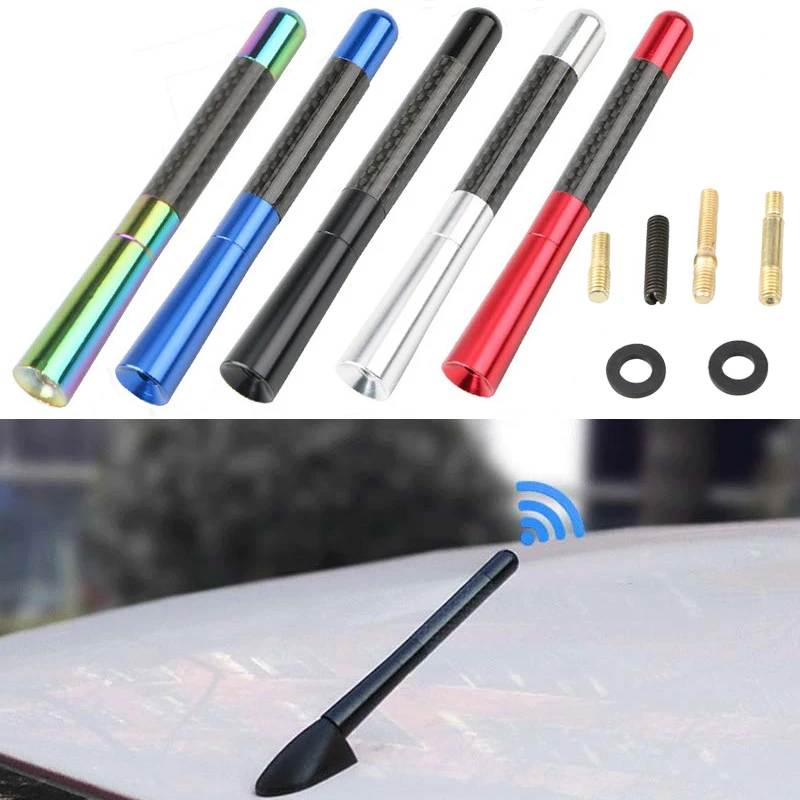 Kohlefaser-Autodach antenne mit m3 m4 m5 m6 Schrauben 12cm schwarz bunte Radio-Antenne Universal-Auto-Styling-Zubehör Image