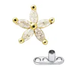 JHJT Stern Dermal Anchor Piercing G23 Titan Klar CZ Haut Taucher Oberfläche Implantat Piercing Körperschmuck