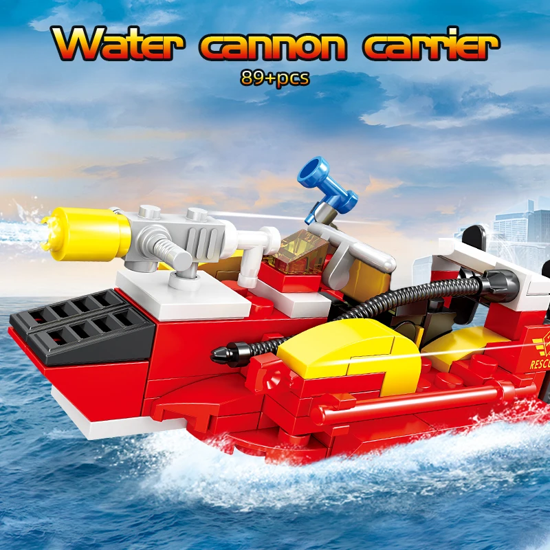 8-in-1-Bausteine für Feuerwehrautos, City Scaling Ladder, multifunktionale Rettungsfahrzeug-Kombinationssteine, Spielzeug für Kinder, Urlaubsgeschenke Image