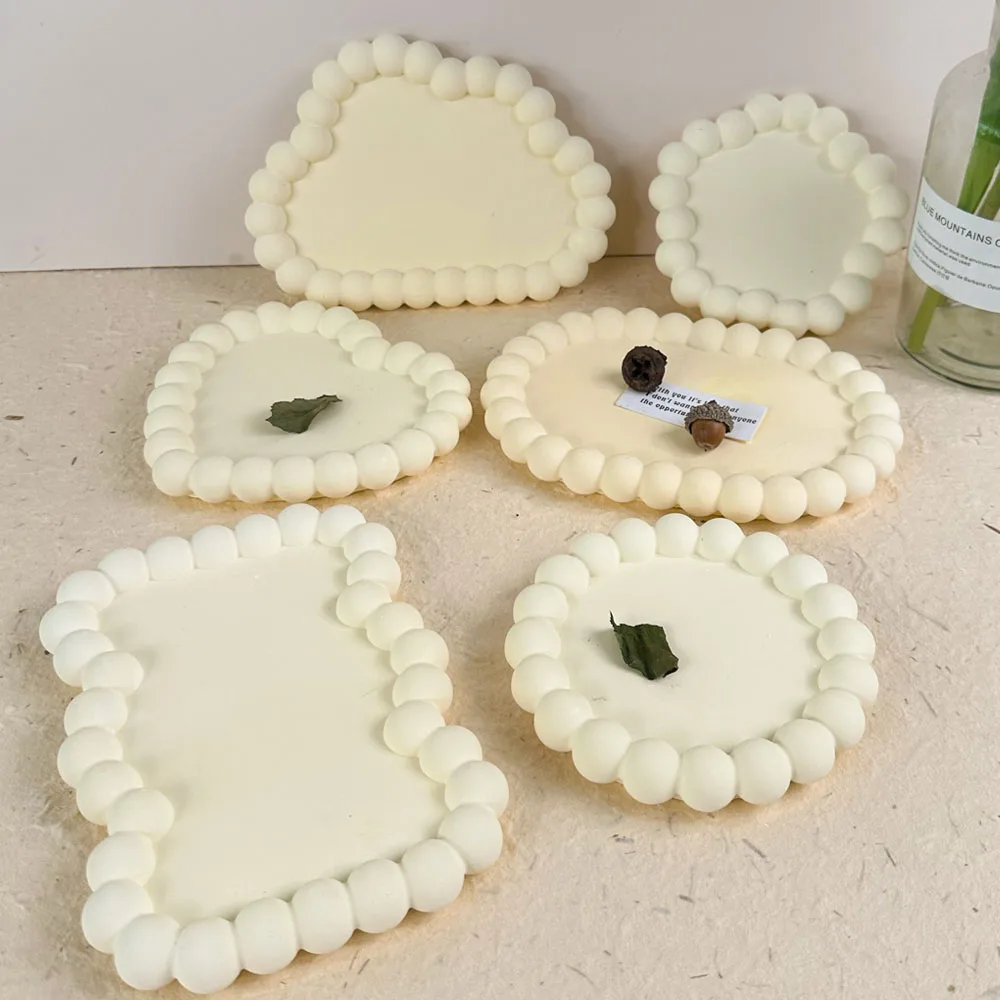Blase Untersetzer Silikon form Wolken Form runde Schmuck Lagerung Tablett Handwerk Formen Gips Beton Harz Gussform Wohnkultur Image