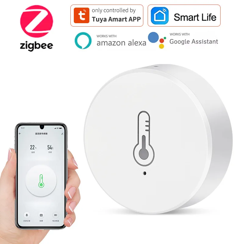 iHseno Echtzeit Tuya Smart Life Zigbee Temperatur- und Feuchtigkeitssensor Thermometer Monitor Unterstützung Z2MQTT Z2M Image