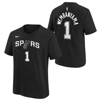 San Antonio Spurs Nike Icon T-Shirt mit Namen und Nummer – Victor Wembanyama – Jugend Image