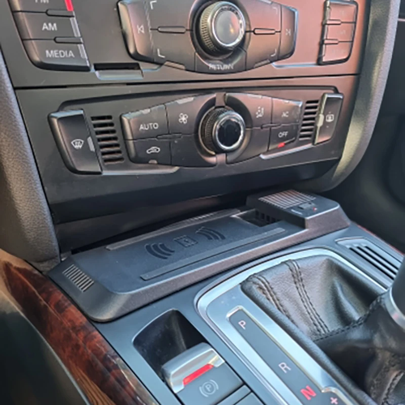 Auto-Wireless-Ladegerät, schnelles Telefon-Ladegerät, Ladeplatte, Telefonhalter für Audi A4 B8 B9 A4 Allroad A5 S5 RS5 Q5 SQ5 Zubehör Image
