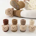 Süße Bär Babys ocken für Jungen Mädchen Winter weiche Baumwolle verdicken Socken Anti-Rutsch-Babys