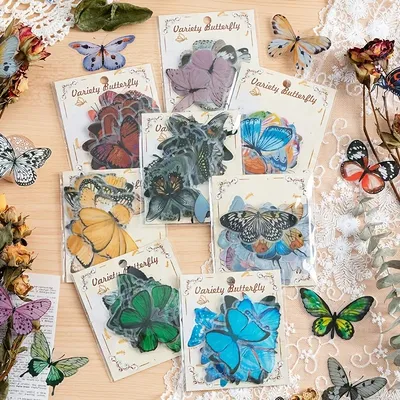 320 stücke kawaii Farbe Schmetterling Serie Aufkleber niedlichen wasserdichten PVC-Aufkleber DIY Image