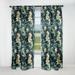 Designart "Modern Sea Paisley Spirals" Paisley Blackout Green, Gold Curtain 1 Panel