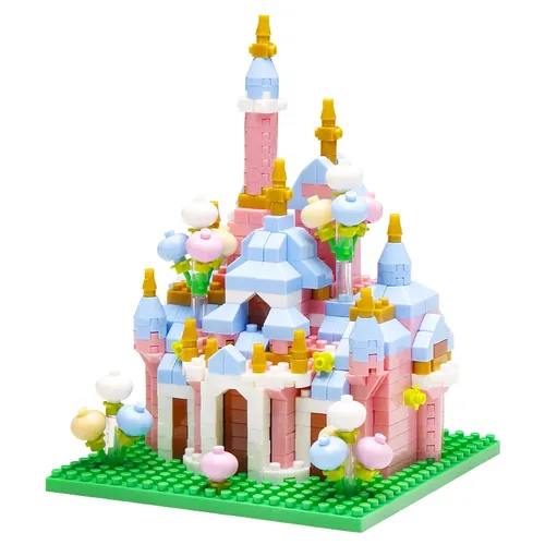 Mini Schloss Bausteine Märchen Schloss Kirche Mikro blöcke DIY Spielzeug Ziegel Bau Spielzeug für
