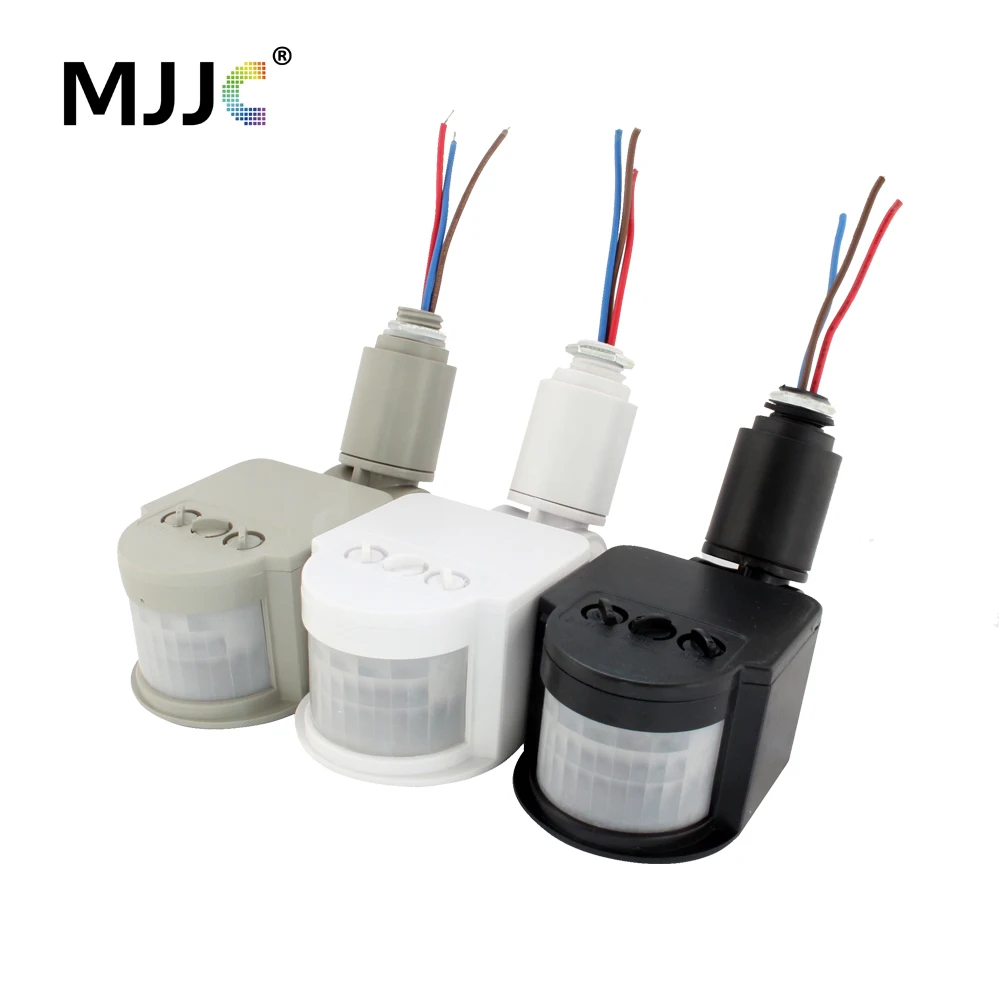 Sensore di movimento a LED 220V 12V Rivelatore a infrarossi PIR automatico a infrarossi Rotazione di 180 gradi Sensore di movimento con interruttore timer esterno