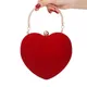 Pochette da donna con Design a cuore rosso piccoli diamanti borse da sera in velluto dorato borse da