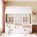 Roof and Windows Design Full Size House Bed Kids Bed With Twin Size Trundle