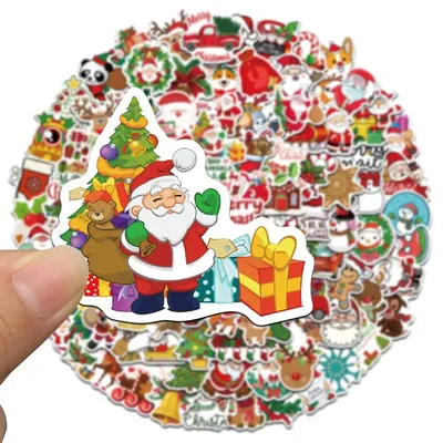 100PCS No-repeat Neue Weihnachten Aufkleber Cartoon Laptops Gepäck Roller Aufkleber DIY Spielzeug Image