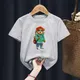 Lustige Bär Mode drucken rote Kind T-Shirts Kinder Baby Harajuk T-Shirts Junge Mädchen Kawaii Tops