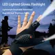 LED Licht Angel handschuhe wasserdichte Taschenlampe Camping Nacht Angeln halbe Finger Reparatur