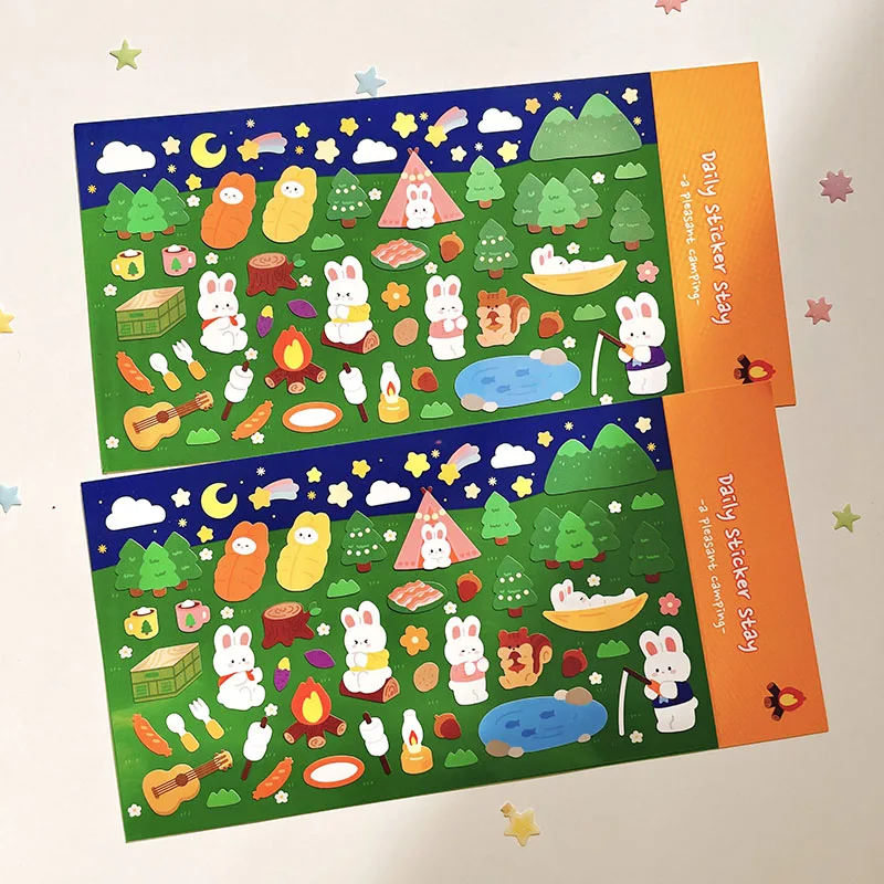 1 pc koreanischen Import original Bonito niedlichen Kaninchen angenehme Camping Papier Aufkleber Scrap booking DIY Journal Briefpapier Aufkleber Geschenk