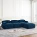 L-shape Sectionals Sofa Sets 4-seat Modular Recliner Sofa Teddy Loveseat Button Tufted Pillow Top Arms Accent Sofa with Ottomans