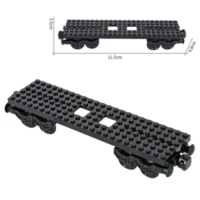 MOC Stadt Kreative Idee Zug Basis Rad Wagen Bausteine Ziegel Zusammengebaut DIY Spielzeug für Kinder Weihnachten geschenke Image