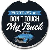 CounterArt Absorbent Stoneware Car Coaster, Don't Touch My Truck, Set of 2