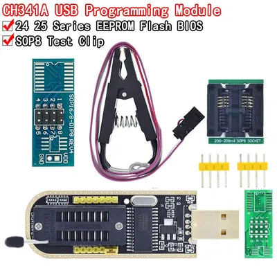 Ch341a xtw100 24 25 series eeprom flash bios ch341 usb programmierer modul soic8 sop8 testclip für Image