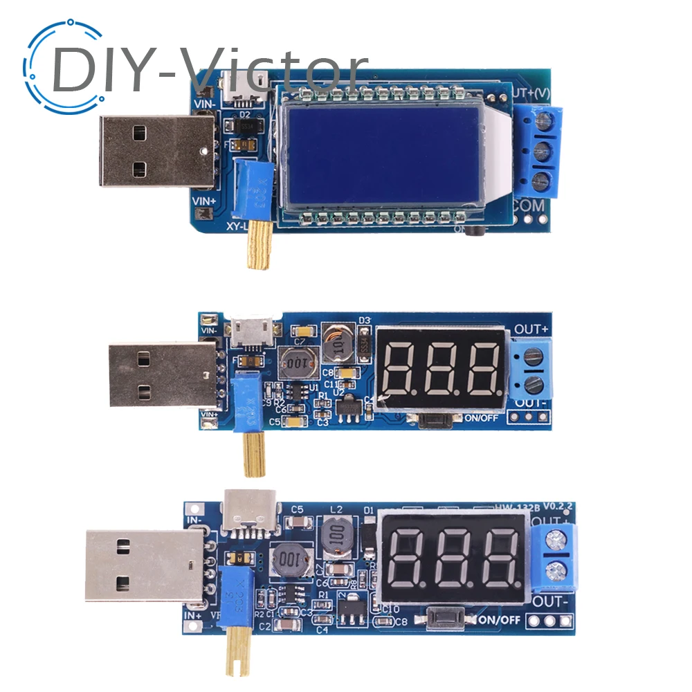 DC-DC 5V bis 3,5V/ 9V/12V LCD USB Step UP/Down Netzteil Modul Einstellbare Boost Buck Converter Voltmeter Out DC 1,2V-24V Image