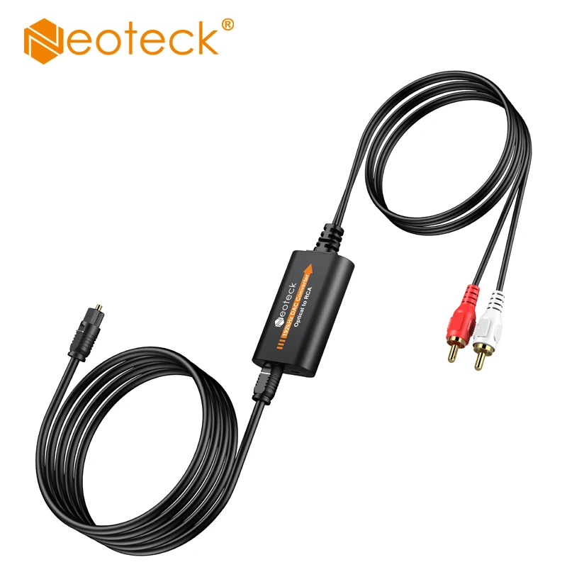 Neoteck 192kHz DAC SPDIF a RCA convertitore Audio da digitale ad analogico adattatore Audio ottico Toslink a RCA Chip amplificatore Audio integrato