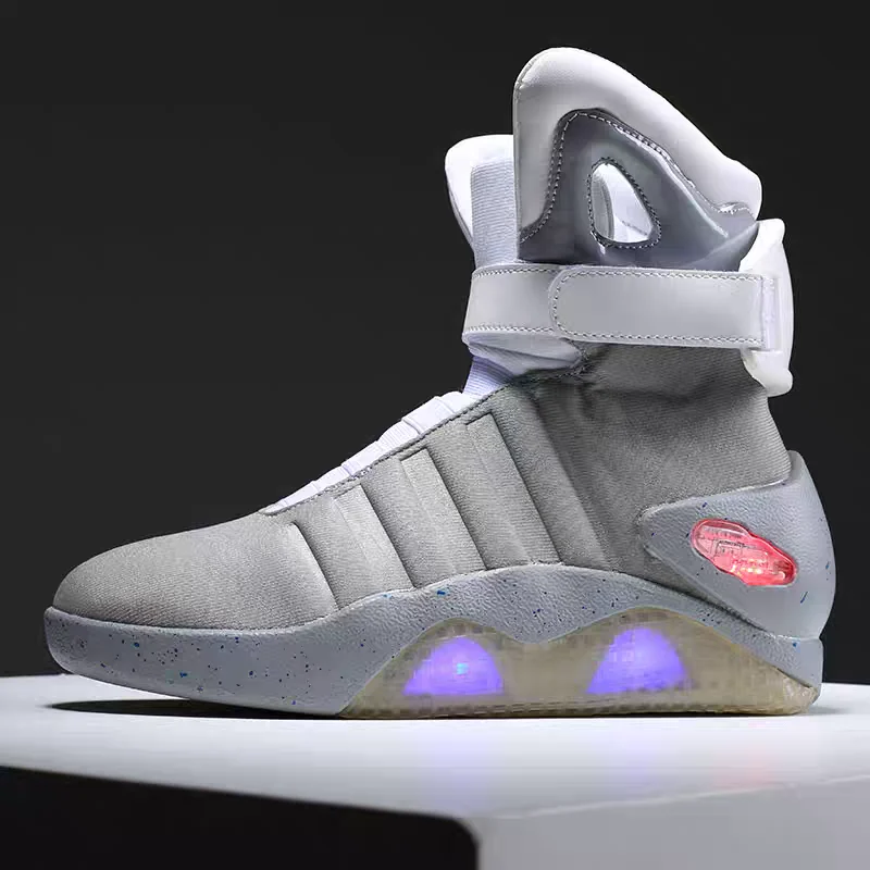 Scarpe da basket da uomo Scarpe leggere a led sneakers da uomo "Retro to Future" scarpe luminose a led da uomo Scarpe alte COsplay
