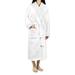 Plush Fleece Bathrobe with Satin Waffle Trim