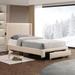 Boucle Footboard Storage Big Drawer Wingback with Pockets Upholstered Bed, Twin Size, Modern Contemporary Design.