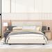 Upholstered Platform Bed with Bedside Shelves and USB Charging Design