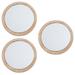 3 Pcs Travel Portable Mirror Pocket Circle Mirrors Hand Folding Size Makeup Wood