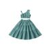 Eyicmarn Toddler Girls Summer Outfit Sets Sleeveless One Shoulder Ruffle Camisole + Solid Color A-line Skirt