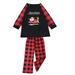Virmaxy Christmas Pajamas for Family Matching Pjs Two-piece Set With Baby Toddler Kids Merry Christmas Letter Printed Sleepwear Long Sleeve Plaid Printed Blouse With Elastic Waist Pants Set Red 11