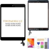 Screen Replacement For IPad Mini 1 A1432 A1454 A1455/IPad Mini 2 A1489 A1490 A1491 Touch Digitizer Parts Include IC Chip Home Button Cameral Holder with Screen Protector+Repair Tools (Black)