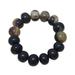 Men's bull horn bracelet, 'Ada King' - Men's Horn Beaded Bracelet