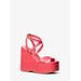 Michael Kors Paola Leather Wedge Sandal Pink 7.5