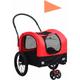 Berkfield Home - Royalton 2-in-1 Pet Bike Trailer & Jogging Stroller Red and Black