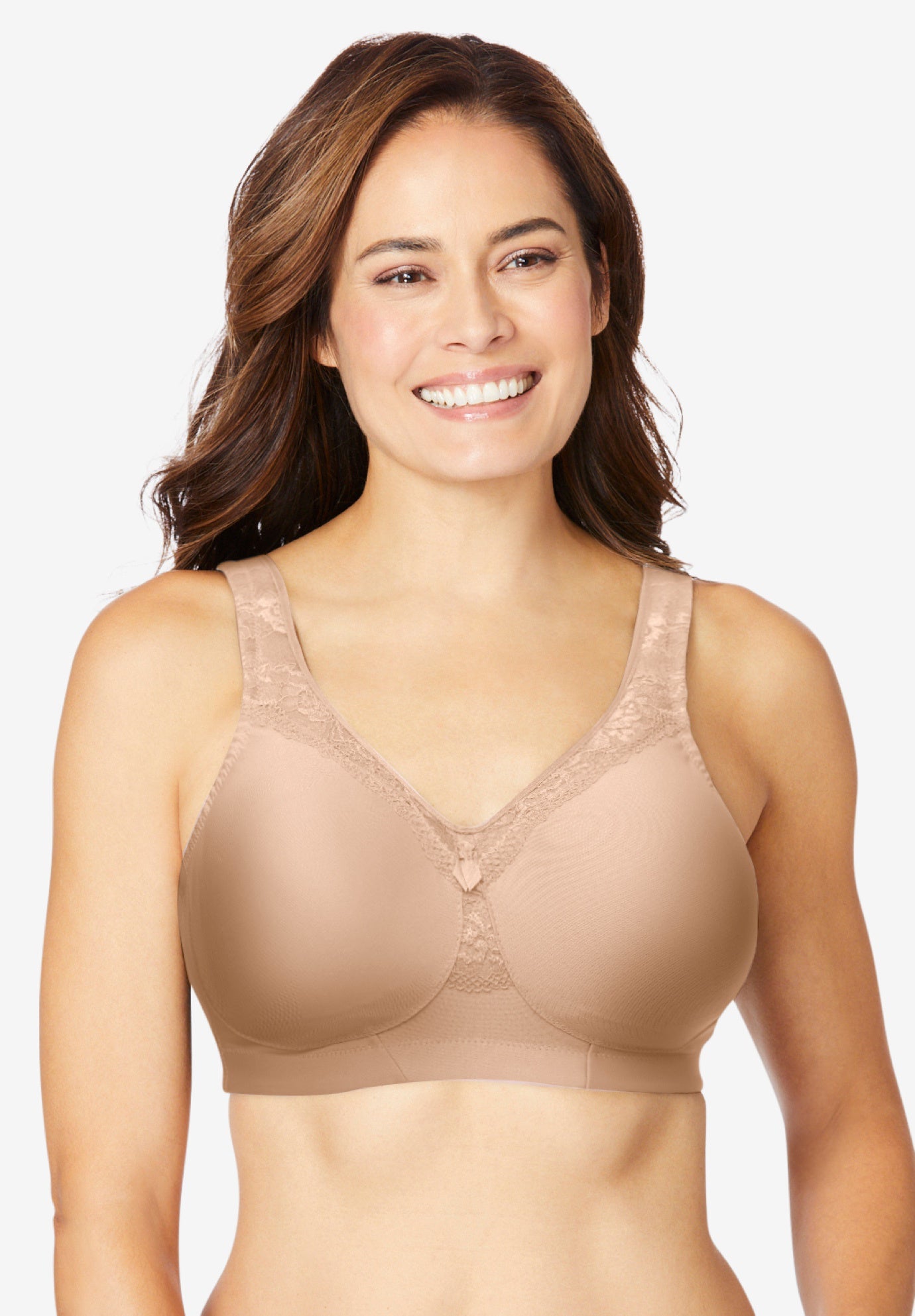 Plus Size Women's Magic Lift® Seamless T-Shirt Bra by Glamorise in Cafe (Size 50 D)