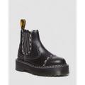 Dr. Martens Men's 2976 Contrast Stitch Leather Chelsea Boots in Black/White, Size: 8