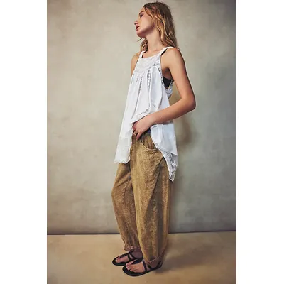 High Road Pull-On Barrel Trousers at Free People in Cumin, Size: Medium
